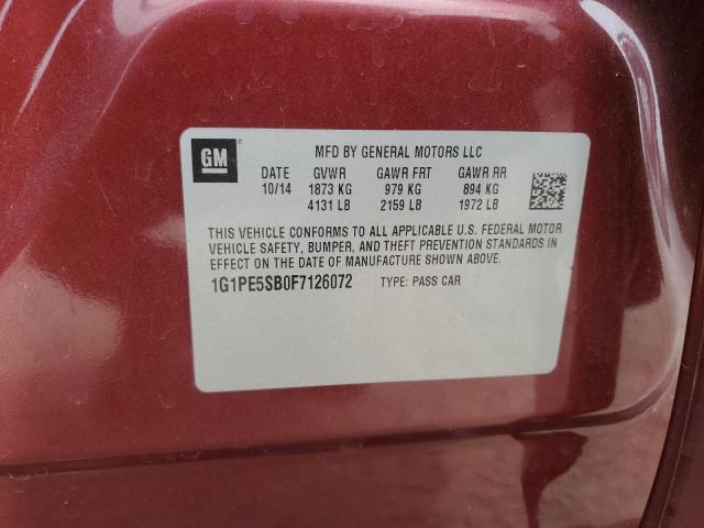 2015 CHEVROLET CRUZE LT - 1G1PE5SB0F7126072