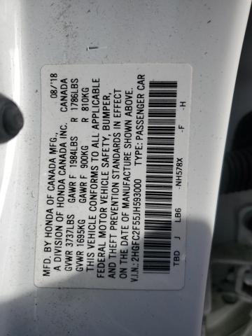 2018 HONDA CIVIC LX - 2HGFC2F55JH593000