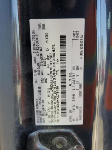 2019 FORD F150 SUPER - 1FTFX1E43KKC78440