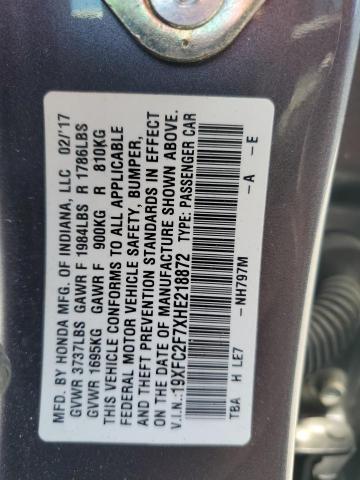 2017 HONDA CIVIC EX - 19XFC2F7XHE218872
