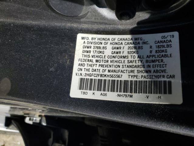 2019 HONDA CIVIC SPOR - 2HGFC2F80KH565567