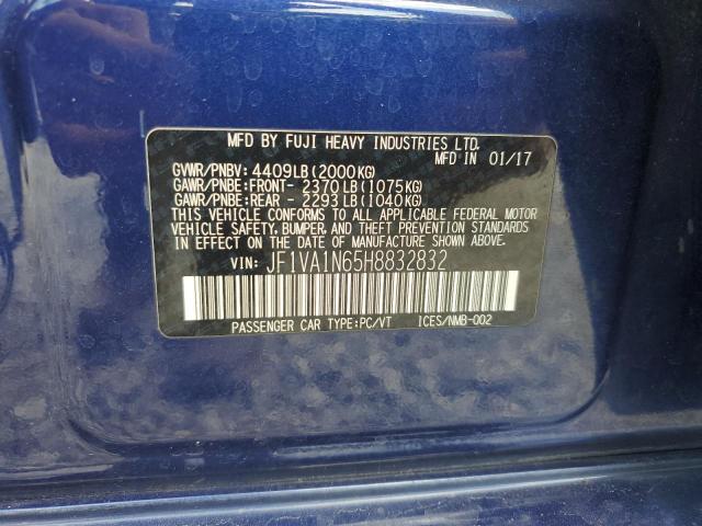2017 SUBARU WRX LIMITE JF1VA1N65H8832832