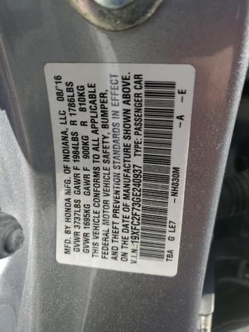 2016 HONDA CIVIC EX - 19XFC2F73GE240937