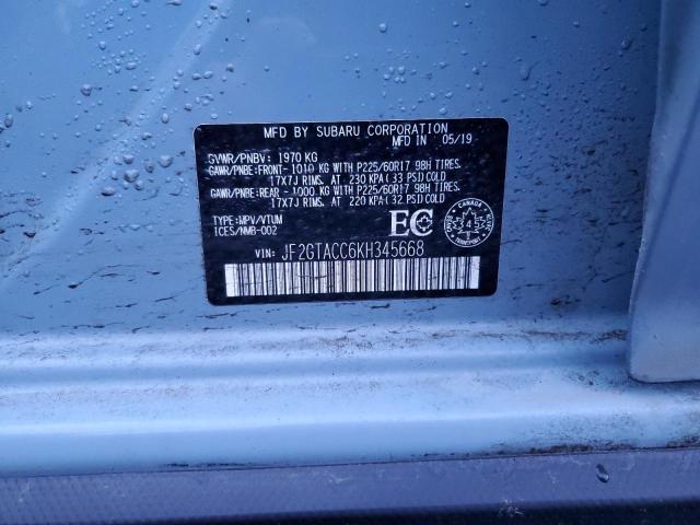 2019 SUBARU CROSSTREK - JF2GTACC6KH345668