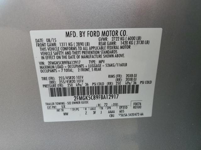 2015 FORD FLEX SEL - 2FMGK5C89FBA12917