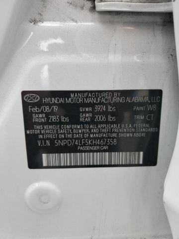 2019 HYUNDAI ELANTRA SE 5NPD74LF5KH467358