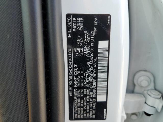 2018 VOLVO XC60 T6 LYVA22RKXJB116972