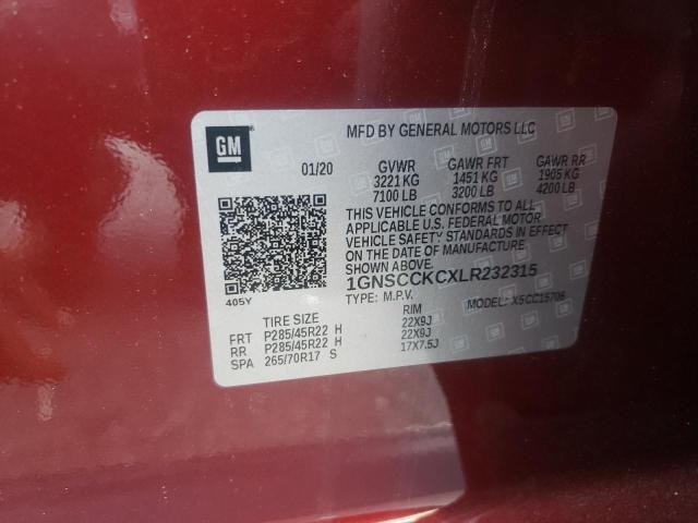 2020 CHEVROLET TAHOE C150 - 1GNSCCKCXLR232315