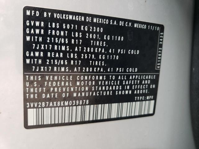 2019 VOLKSWAGEN TIGUAN SE - 3VV2B7AX8KM039878