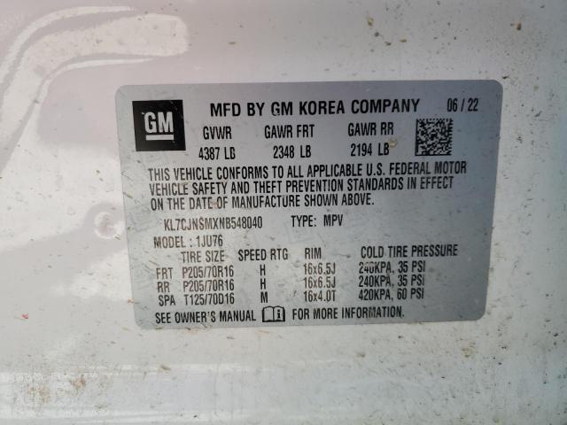 2022 CHEVROLET TRAX LS KL7CJNSMXNB548040
