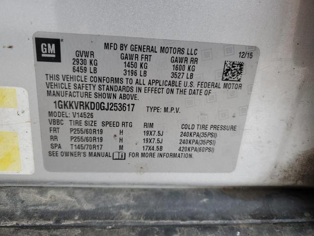 2016 GMC ACADIA SLT - 1GKKVRKD0GJ253617