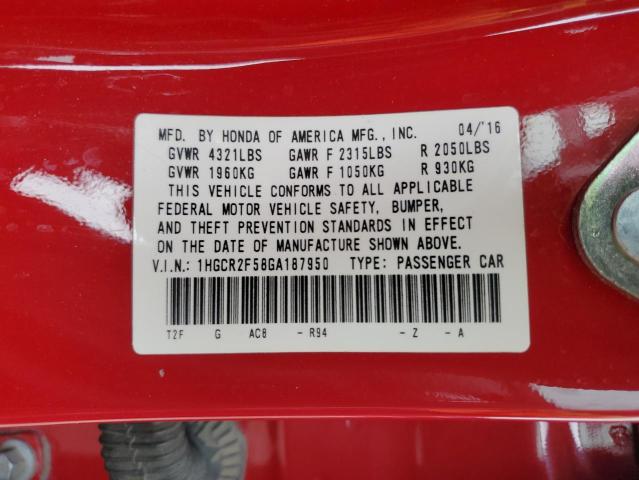 2016 HONDA ACCORD SPO - 1HGCR2F58GA187950