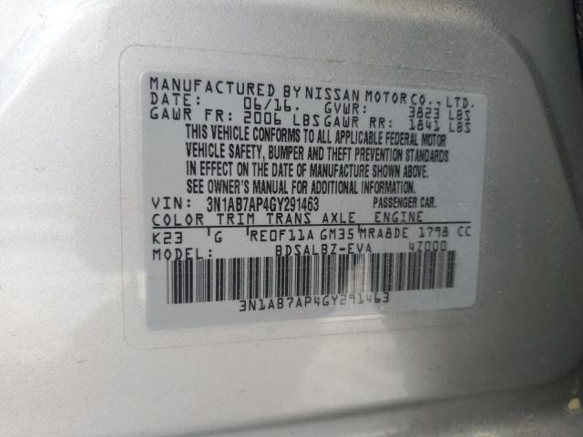 2016 NISSAN SENTRA S - 3N1AB7AP4GY291463