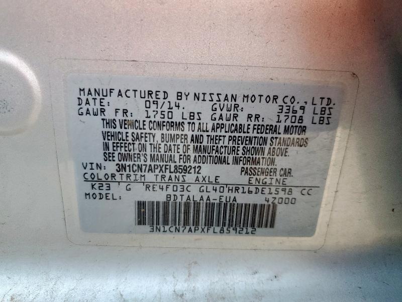 2015 NISSAN VERSA S - 3N1CN7APXFL859212