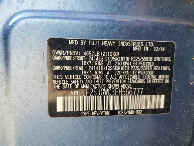 2015 SUBARU FORESTER 2 - JF2SJGWC3FH566777