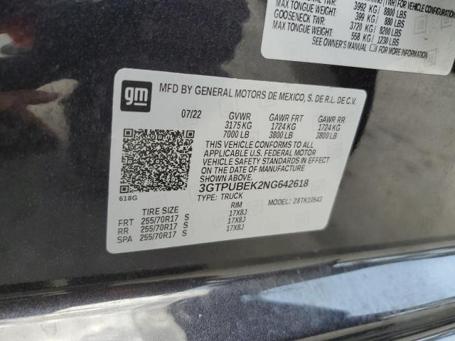 2022 GMC SIERRA K15 - 3GTPUBEK2NG642618