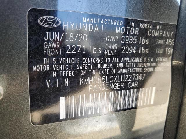 2020 HYUNDAI IONIQ BLUE - KMHC65LCXLU227347