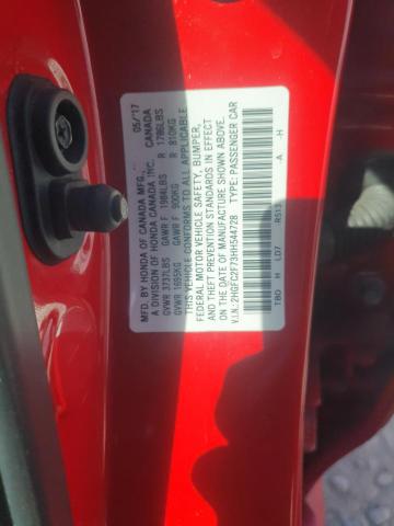 2017 HONDA CIVIC EX - 2HGFC2F73HH544728
