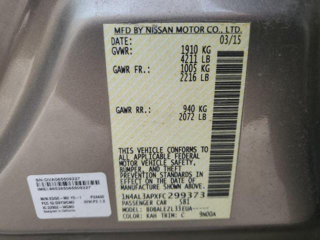 2015 NISSAN ALTIMA 2.5 - 1N4AL3APXFC299373