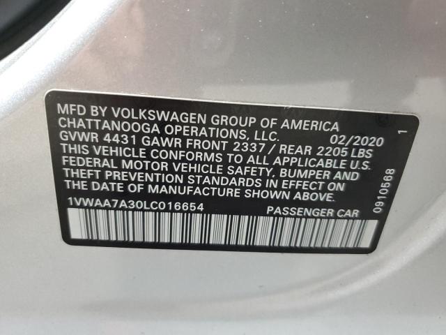 2020 VOLKSWAGEN PASSAT S 1VWAA7A30LC016654