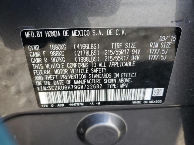 2016 HONDA HR-V EXL - 3CZRU6H79GM722682