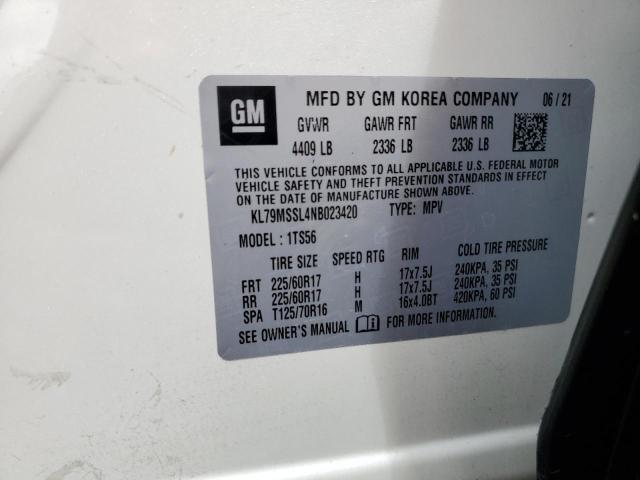 2022 CHEVROLET TRAILBLAZE - KL79MSSL4NB023420