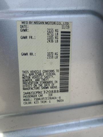 2019 NISSAN LEAF S PLU 1N4BZ1CP9KC320888