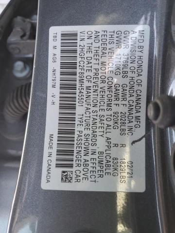 2021 HONDA CIVIC SPOR - 2HGFC2F89MH545501