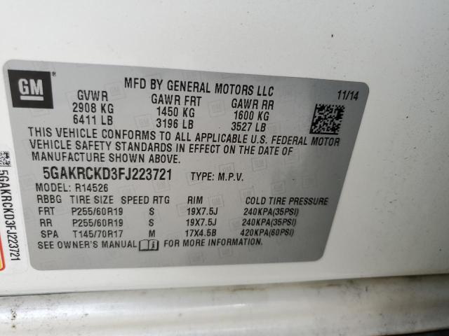 2015 BUICK ENCLAVE - 5GAKRCKD3FJ223721