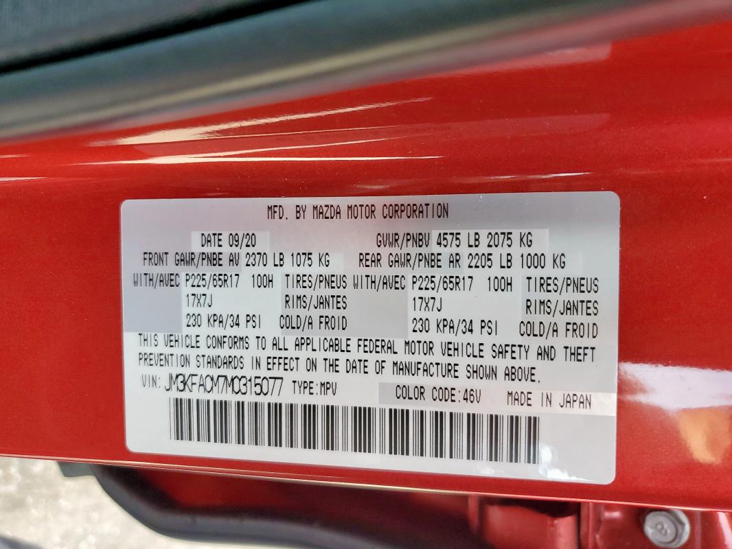 2021 MAZDA CX-5 TOURI - JM3KFACM7M0315077