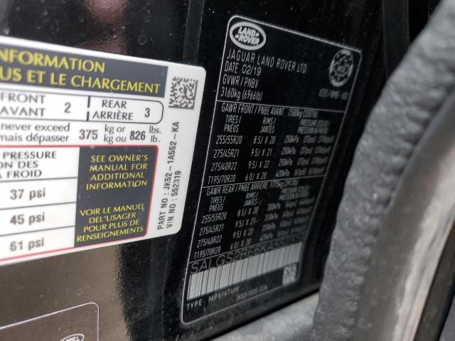 2019 LAND ROVER RANGE ROVE - SALGS2RE6KA552319