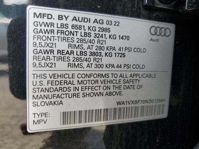 wa1vxbf70nd013584 - 2022 Audi q7 prestige - #54179315
