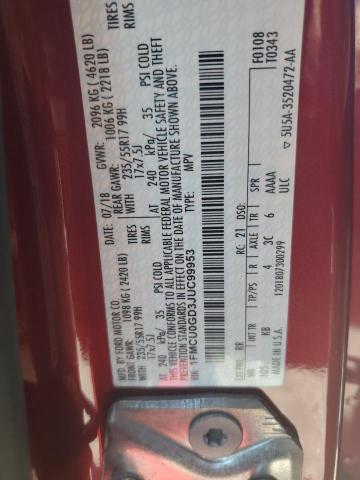 2018 FORD ESCAPE SE 1FMCU0GD3JUC99953