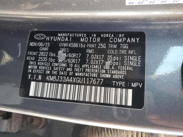 2016 HYUNDAI TUCSON LIM KM8J33A4XGU117677