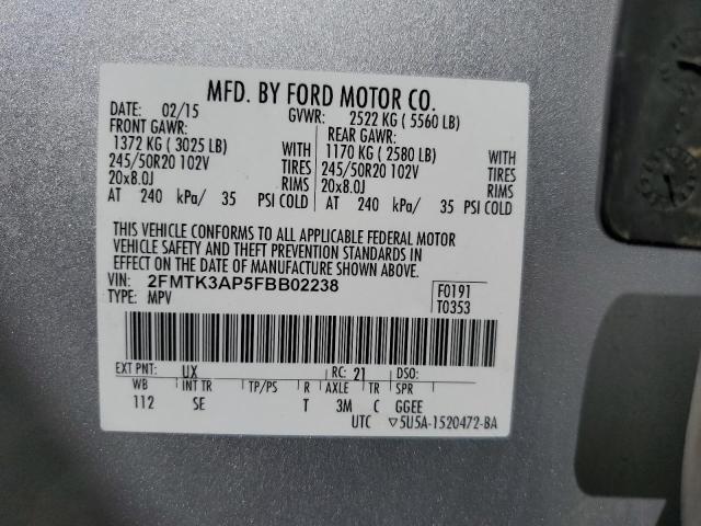 2015 FORD EDGE SPORT - 2FMTK3AP5FBB02238