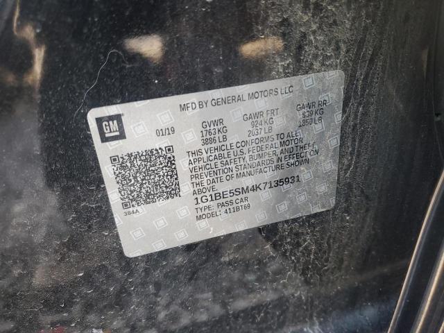 2019 CHEVROLET CRUZE LT - 1G1BE5SM4K7135931