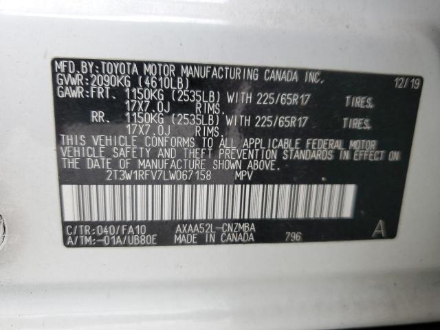 2020 TOYOTA RAV4 XLE - 2T3W1RFV7LW067158