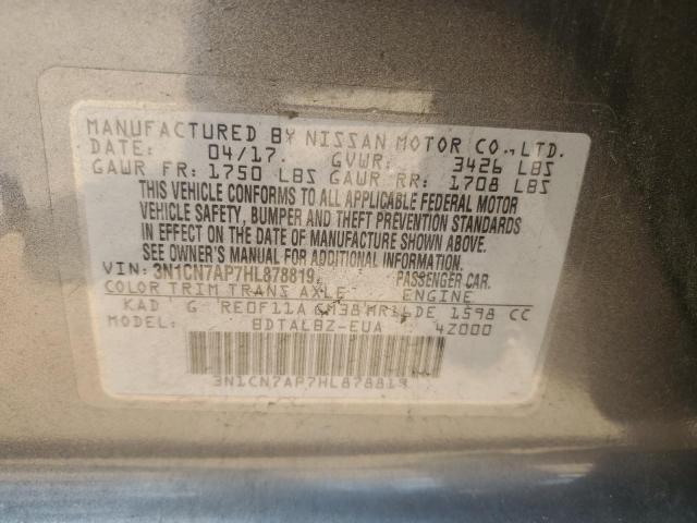 2017 NISSAN VERSA S - 3N1CN7AP7HL878819