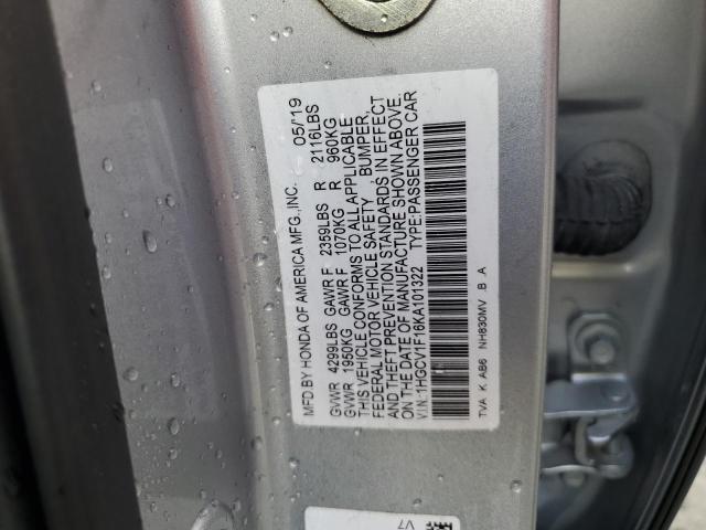 2019 HONDA ACCORD LX 1HGCV1F16KA101322