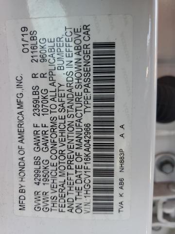 2019 HONDA ACCORD LX - 1HGCV1F16KA042966
