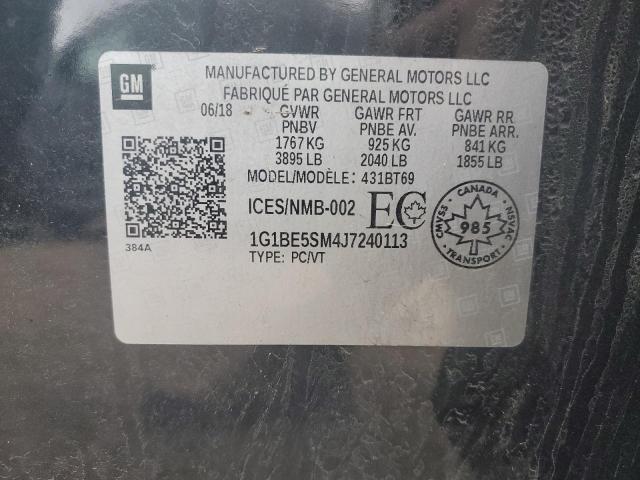 2018 CHEVROLET CRUZE LT - 1G1BE5SM4J7240113