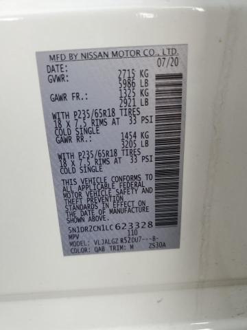2020 NISSAN PATHFINDER - 5N1DR2CN1LC623328