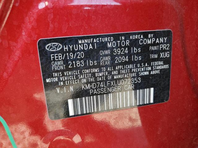 2020 HYUNDAI ELANTRA SE - KMHD74LFXLU072353