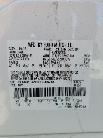 2015 FORD EDGE TITAN - 2FMPK3K91FBC05755