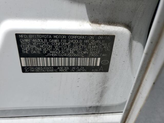 2016 LEXUS IS 200T JTHBA1D24G5036602