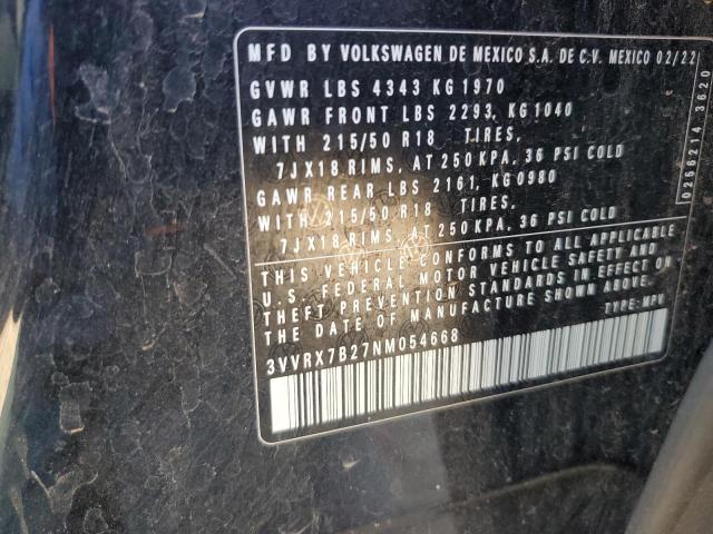 2022 VOLKSWAGEN TAOS SE - 3VVRX7B27NM054668