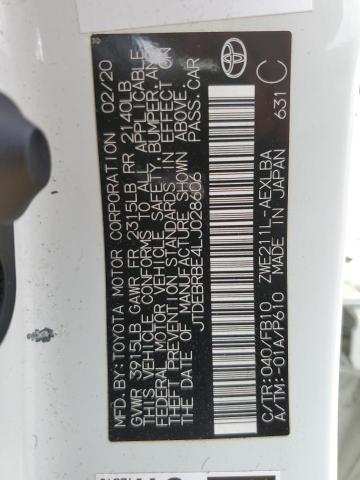 2020 TOYOTA COROLLA LE JTDEBRBE4LJ028606
