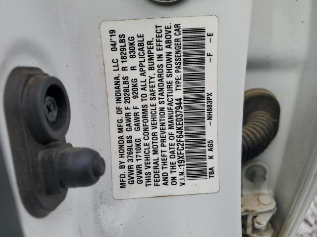 2019 HONDA CIVIC LX - 19XFC2F64KE037944