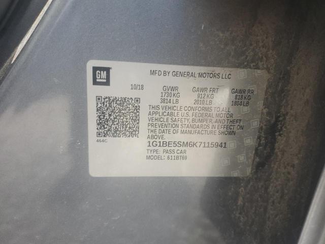 2019 CHEVROLET CRUZE LT 1G1BE5SM6K7115941