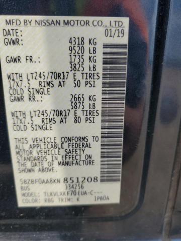 2019 NISSAN NV 3500 - 5BZBF0AA8KN851208